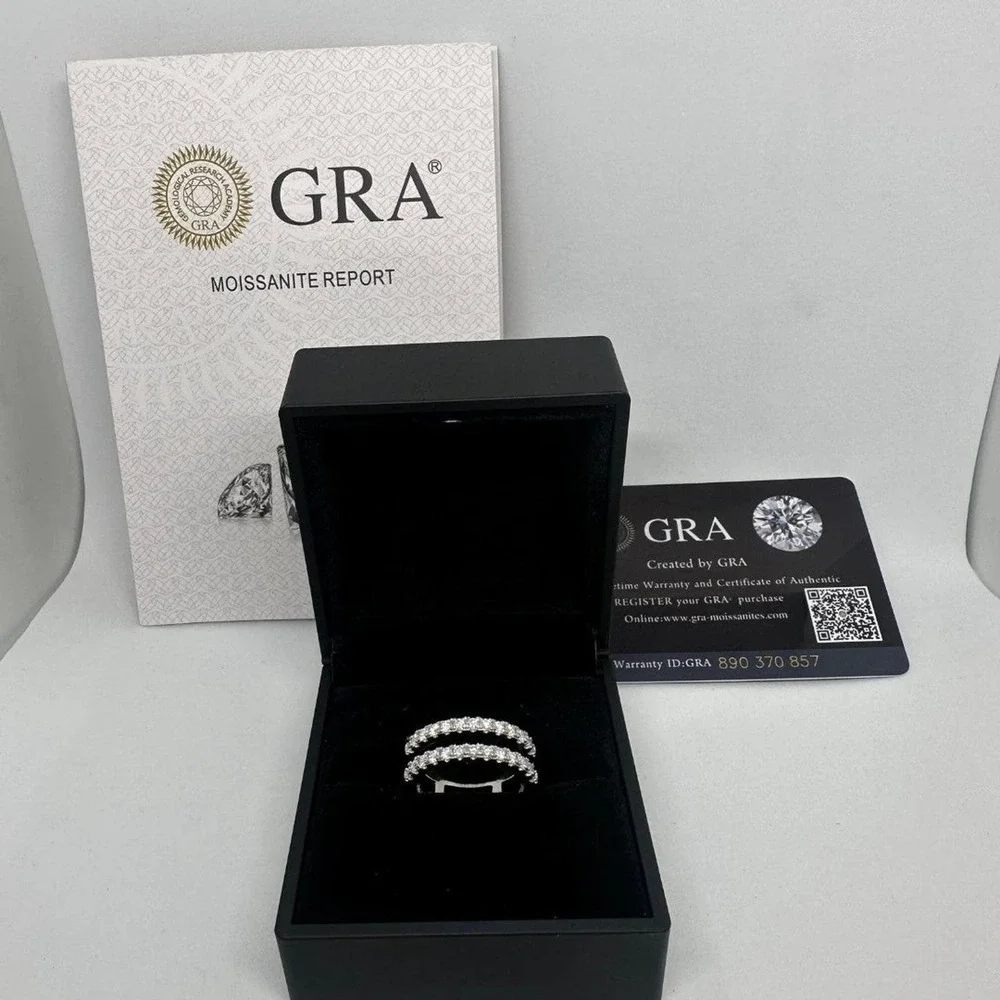 Moissanite Diamond Ring Enhancer Wedding Band GRA Certified Jewelry Size 5.5